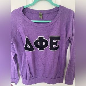 DPHIE sorority Long sleeve Purple letters